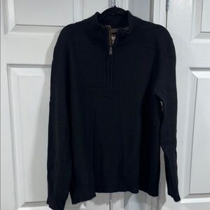 Joseph Abboud Men's Black Zip-Up Sweater